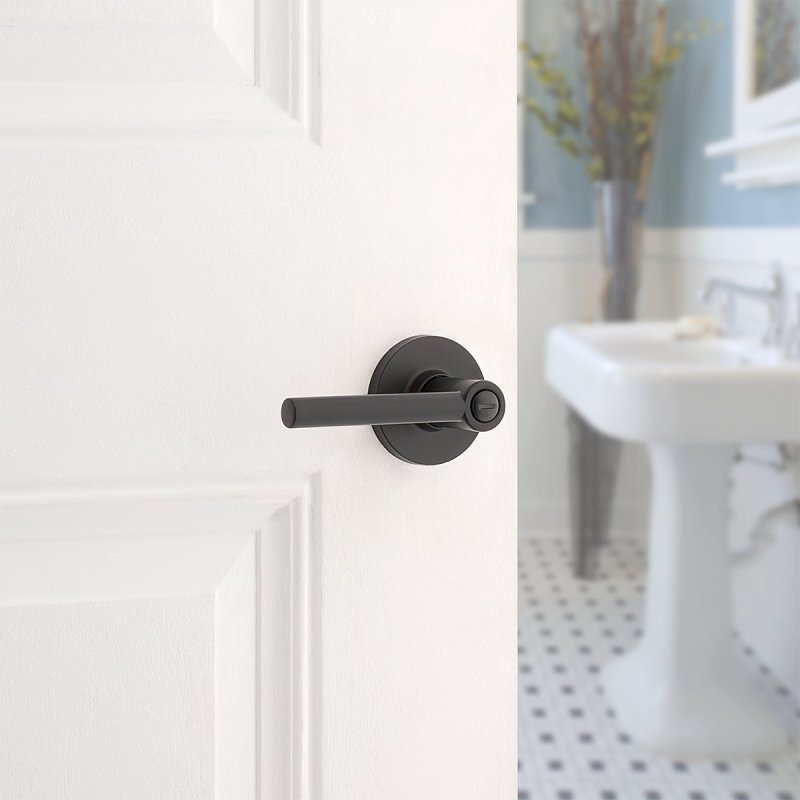 Weiser Safe Lock Reminy 9SL10000-120 Passage Door Handle, Lever Handle, Matte Black, 1-3/8 to 1-3/4 in Thick Door