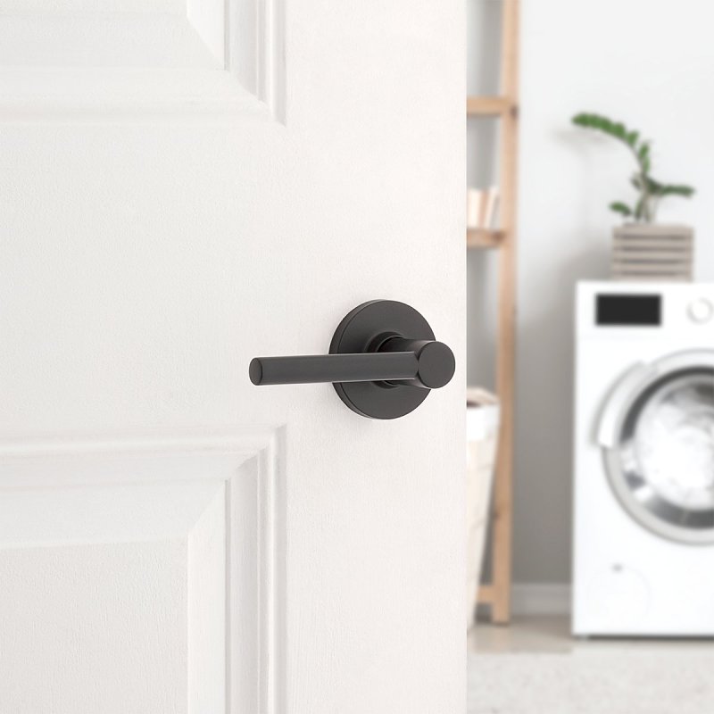 Weiser Safe Lock Reminy 9SL30000-094 Privacy Door Handle, Contemporary Design, Lever Handle, Matte Black, Turn Piece