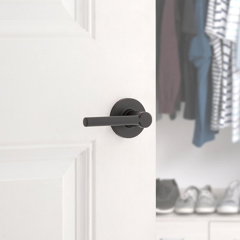 Weiser Safe Lock Reminy 9SL70000-074 Dummy Door Handle, Lever Handle, Contemporary Design, Matte Black