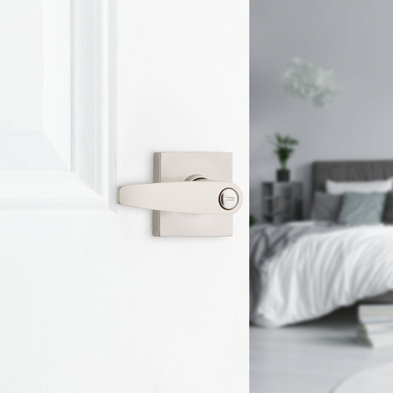 Weiser Safe Lock Winston 9SL30000-089 Privacy Door Handle, Traditional Design, Lever Handle, Satin Nickel