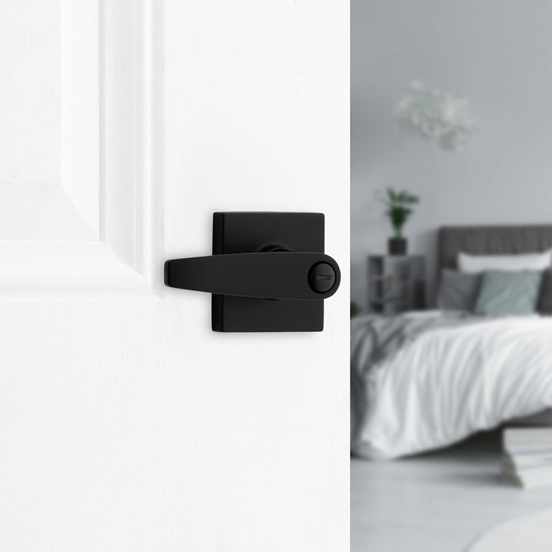 Weiser Safe Lock Winston 9SL30000-090 Privacy Door Handle, Traditional Design, Lever Handle, Matte Black, Turn Piece