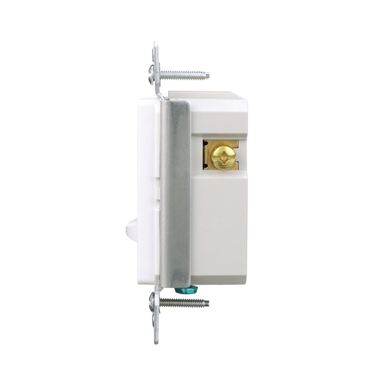 Eaton FSUL06-W-KB-L LED Slide Dimmer, 120 V, 3-Gang, CFL, Fluorescent, Halogen, Incandescent, LED Lamp, White