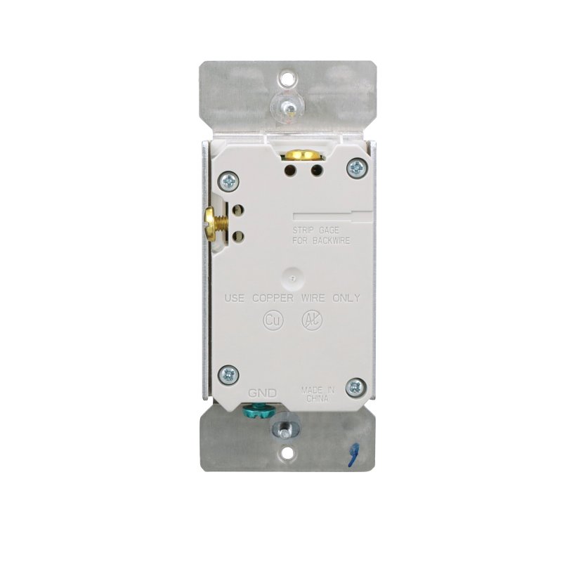 Eaton FSUL06-W-KB-L LED Slide Dimmer, 120 V, 3-Gang, CFL, Fluorescent, Halogen, Incandescent, LED Lamp, White