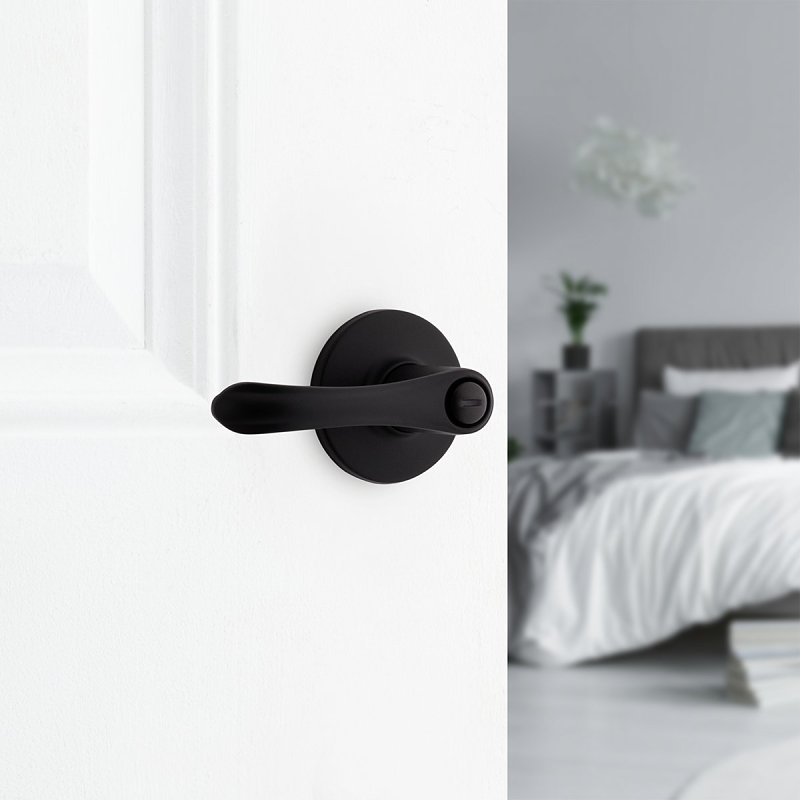 Weiser Safe Lock Grapevine 9SL30000-091 Privacy Door Handle, Traditional Design, Lever Handle, Matte Black