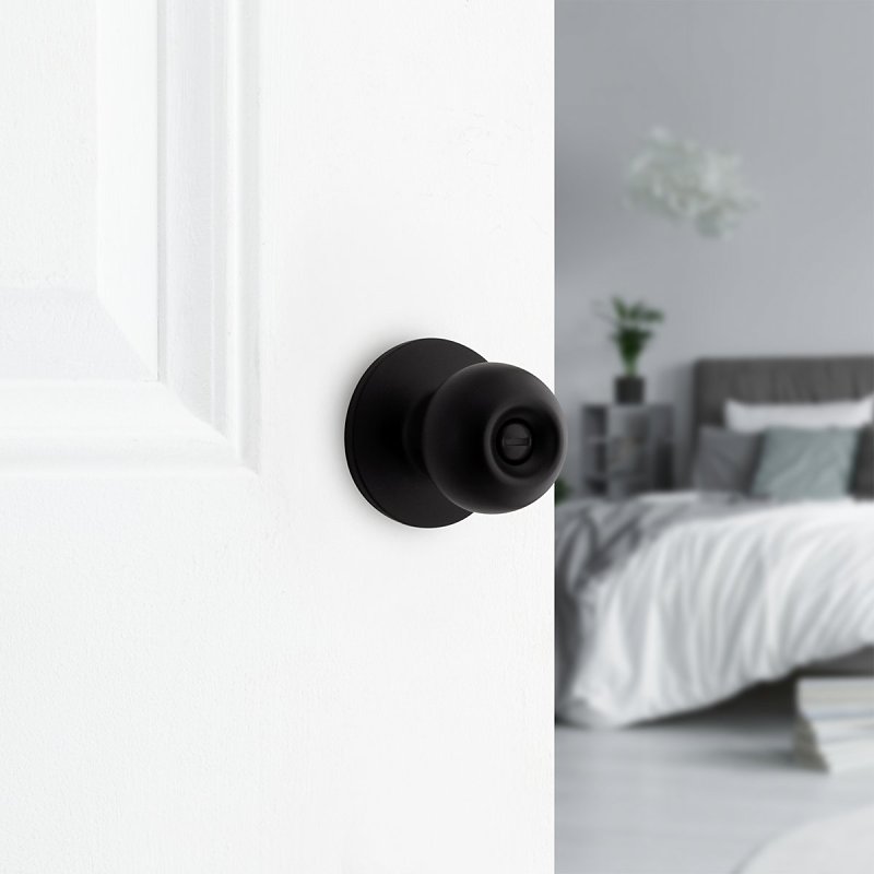 Weiser Safe Lock Regina 9SK30000-054 Privacy Door Handle, Transitional Design, Knob Handle, Matte Black, Turn Piece