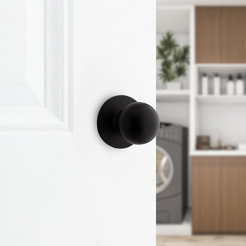 Weiser Safe Lock Regina 9SK70000-025 Dummy Door Handle, Knob Handle, Traditional Design, Matte Black