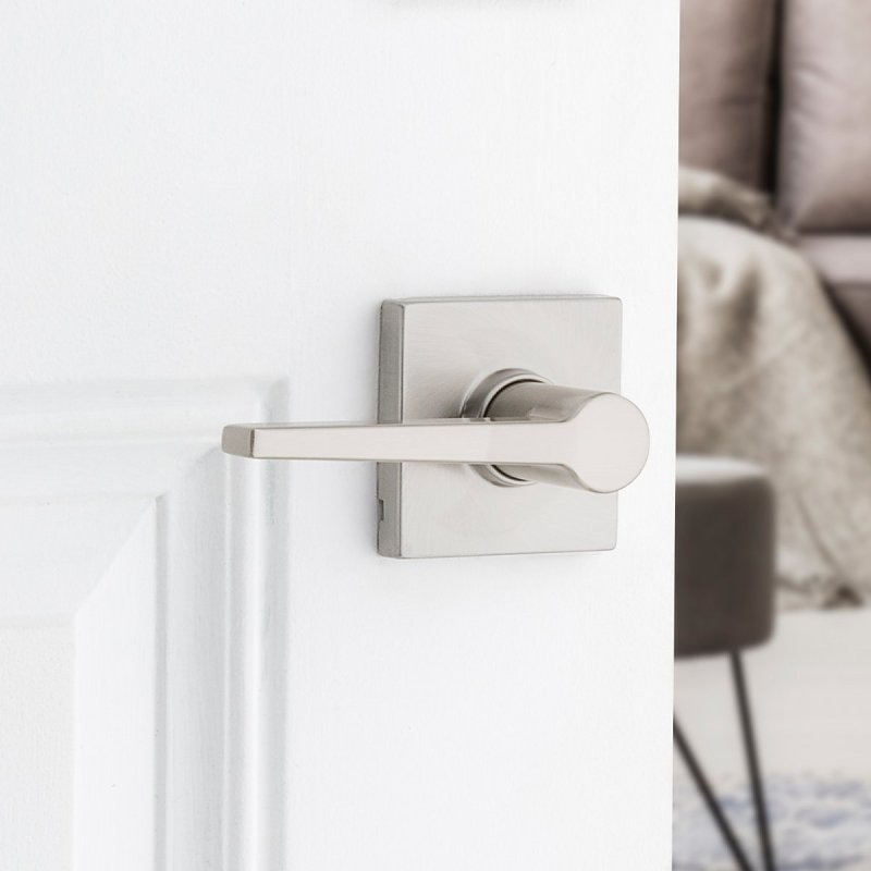 Weiser Safe Lock Daylon 9SL70000-055 Dummy Door Handle, Lever Handle, Contemporary Design, Satin Nickel