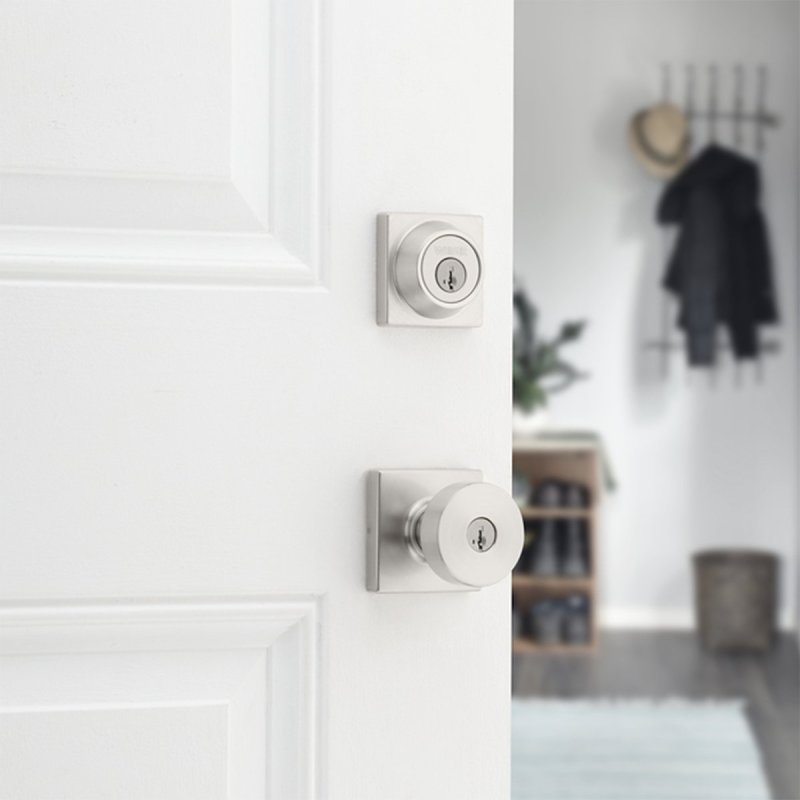 Weiser Cambie 9GACS74510-025 Combination Lockset, Knob Handle, Contemporary Design, Satin Nickel, Turn Piece, Metal