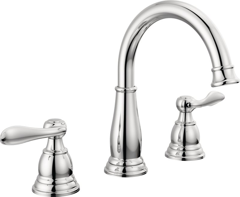Delta Windemere Series 35896LF Bathroom Faucet, 1.2 gpm, 2-Handle, 3-Faucet Hole, Plastic, Chrome, Lever Handle
