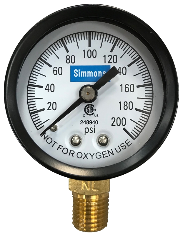 PRESSURE GAUGE 1/4IN 0-200LB