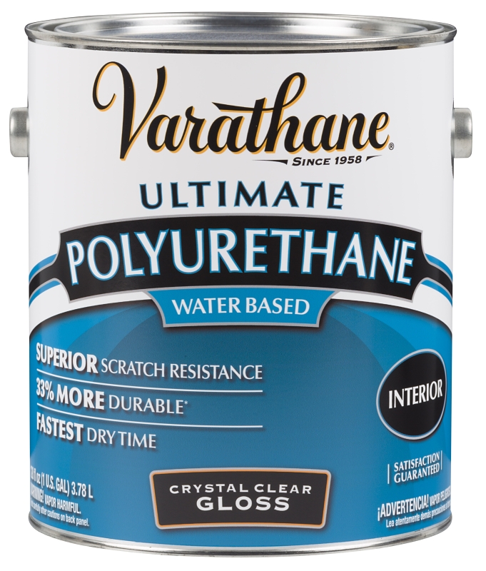Rust-Oleum 200031 Polyurethane, Gloss, Liquid, Crystal Clear, 1 gal, Can