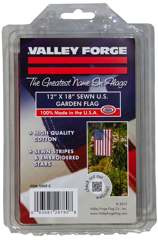 Valley Forge USGF-C USA Garden Flag, 11 in W, 15 in H, Cotton