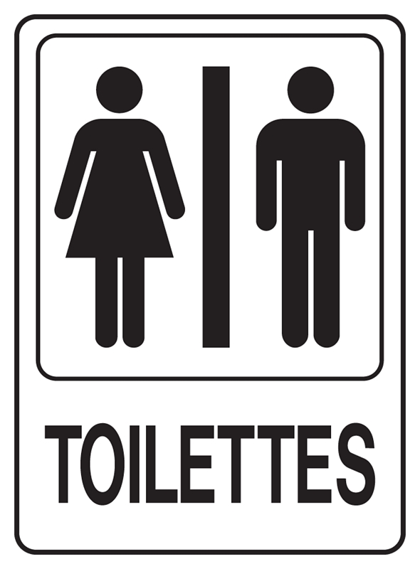 Hy-Ko D-23 Graphic Sign, Rectangular, REST ROOM, Black Legend, White Background, Plastic, 5 in W x 7 in H Dimensions
