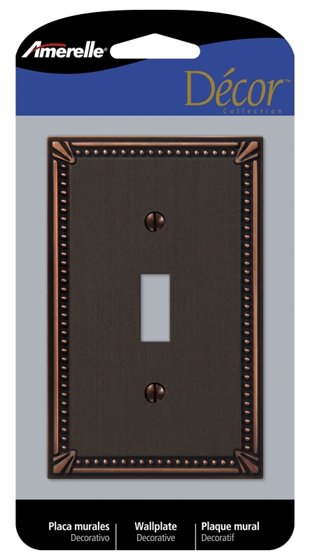 AmerTac 74TDB Switch Wallplate, 1 -Gang, Metal, Aged Bronze