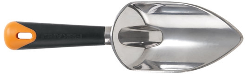 Fiskars 70736935J Trowel, 4 in L Blade, 3-1/2 in W Blade, Aluminum Blade, Plastic Handle, Soft Grip Handle, 13 in OAL