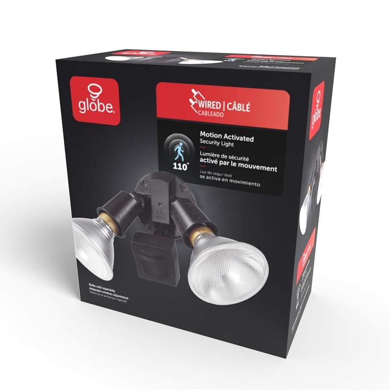 globe 17000268 Security Flood Light, Bronze Fixture