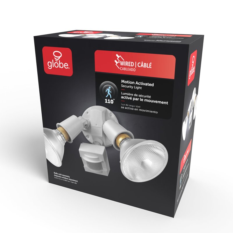 globe 17000270 Security Flood Light, Gray Fixture