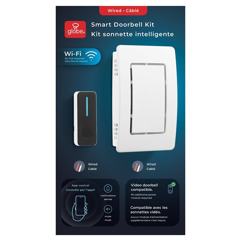 globe 18000156 Doorbell Chime, Wireless, 16 V, 85 dB, White