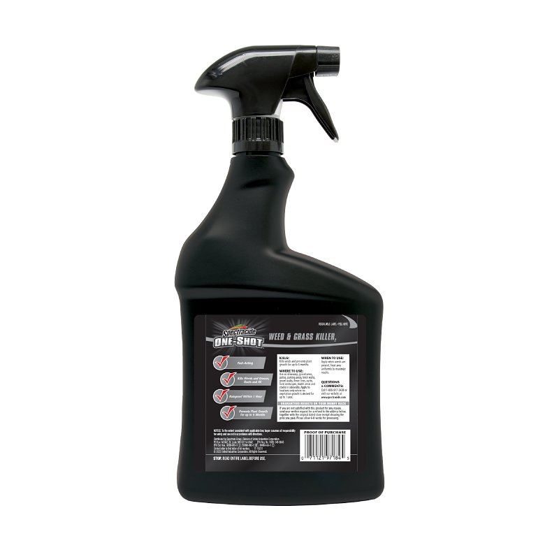 Spectracide ONE-SHOT HG-67184 Weed and Grass Killer, Liquid, Clear/Pale Yellow, 32 fl-oz Bottle
