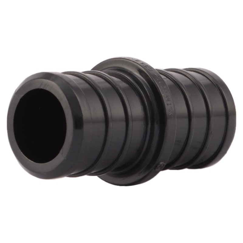 SharkBite UP016A5 Coupling, 3/4 x 3/4 in, Barb, Polymer, Black, 200 psi Pressure, 5 PK