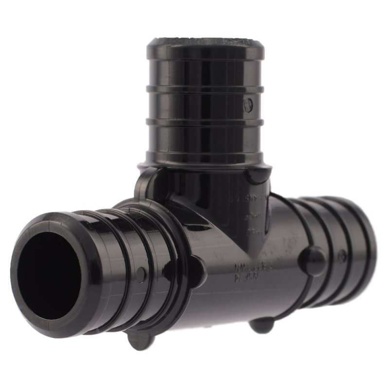 SharkBite UP370A5 Pipe Tee, 3/4 in, Barb, Polymer, Black, 200 psi Pressure, 5/PK