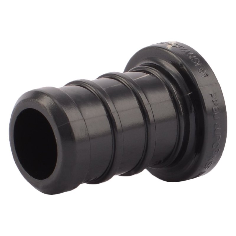 SharkBite UP514A5 Pipe Plug, 1/2 in, Barb, Polymer, Black, 5/PK