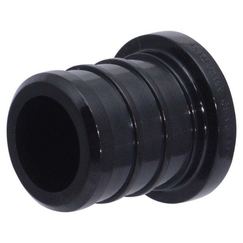 SharkBite UP518A5 Pipe Plug, 3/4 in, Barb, Polymer, Black, 5/PK