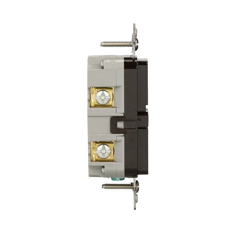 Eaton GF15B Self-Test GFCI Receptacle, 125 V, 15 A, NEMA: NEMA 5-15R, Back, Side Wiring, Brown