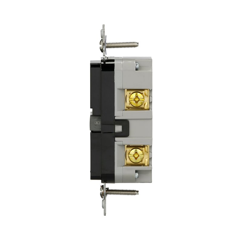 Eaton GF15BK-WP GFCI Receptacle, 125 V, 15 A, NEMA: NEMA 5-15R, Back, Side Wiring, Black