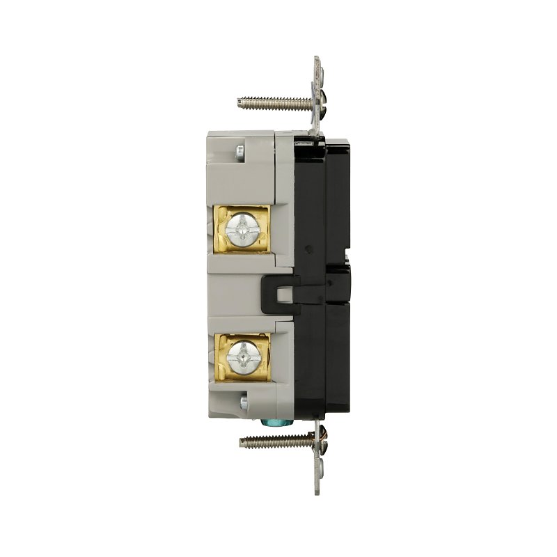 Eaton GF15BK-WP GFCI Receptacle, 125 V, 15 A, NEMA: NEMA 5-15R, Back, Side Wiring, Black