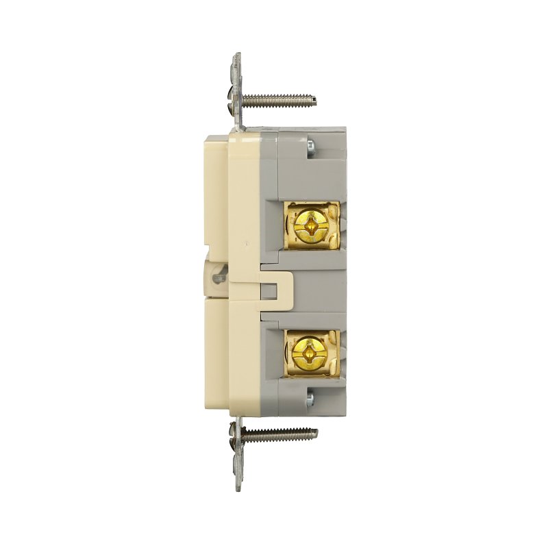 Eaton GF15V GFCI Receptacle, 125 V, 15 A, NEMA: NEMA 5-15R, Back, Side Wiring, Ivory