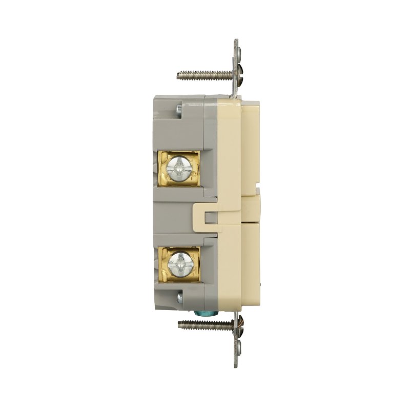 Eaton GF15V GFCI Receptacle, 125 V, 15 A, NEMA: NEMA 5-15R, Back, Side Wiring, Ivory