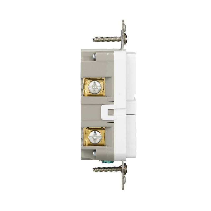 Eaton GF15W-3-L GFCI Receptacle, 125 V, 15 A, NEMA: NEMA 5-15R, Back, Side Wiring, White