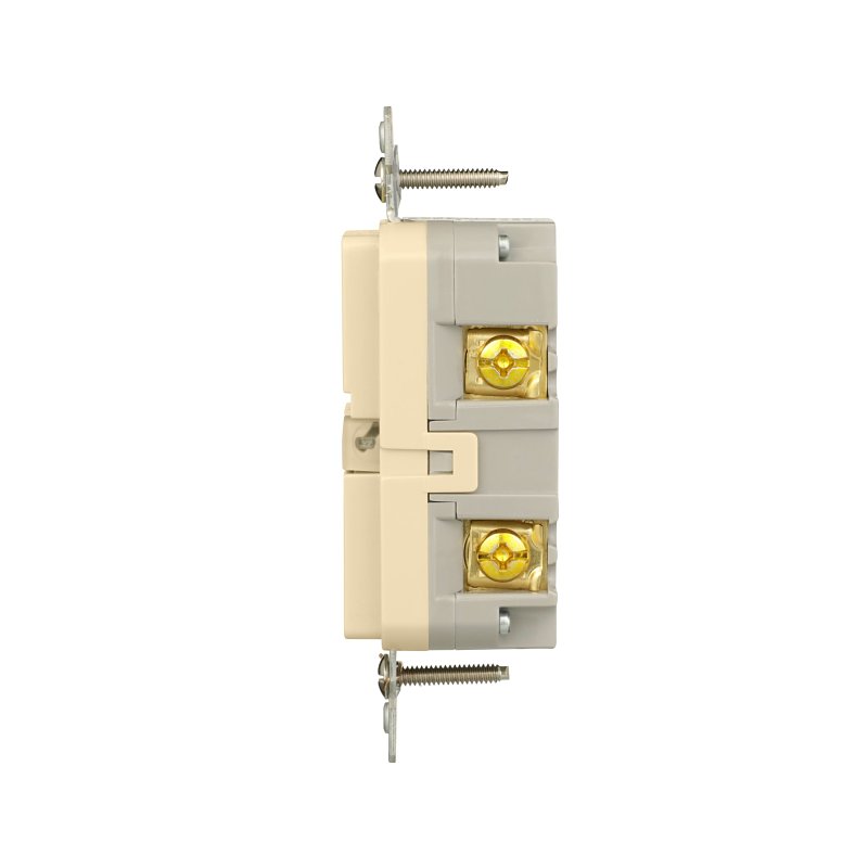 Eaton GF20V-BX-L GFCI Receptacle, 125 V, 20 A, NEMA: NEMA 5-20R, Back, Side Wiring, Ivory