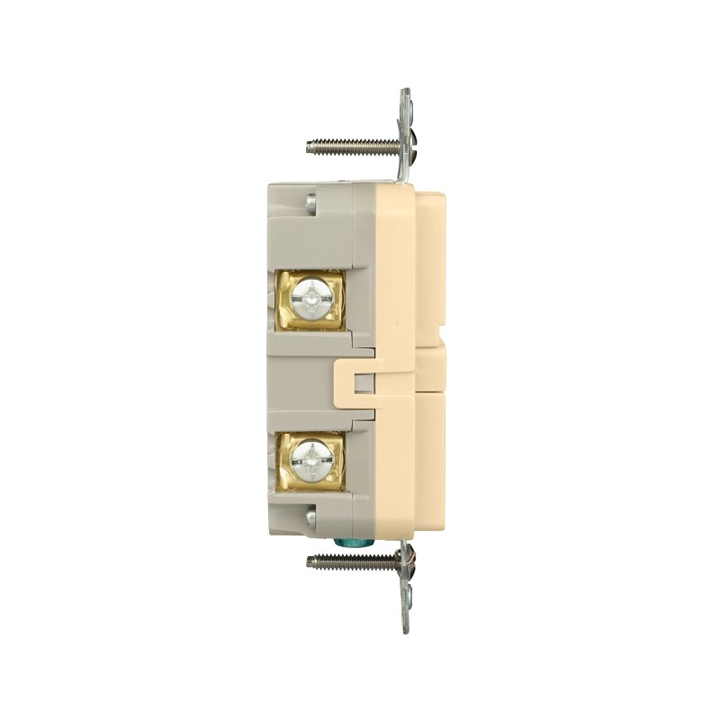 Eaton GF20V-BX-L GFCI Receptacle, 125 V, 20 A, NEMA: NEMA 5-20R, Back, Side Wiring, Ivory