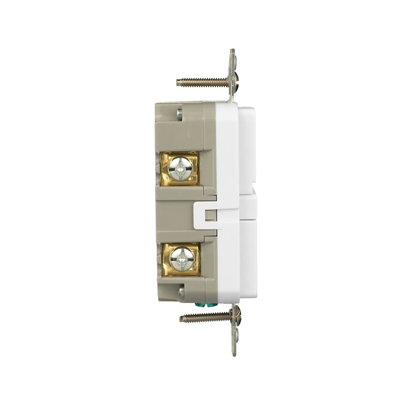 Eaton GF20W GFCI Receptacle, 125 V, 20 A, NEMA: NEMA 5-20R, Back, Side Wiring, White