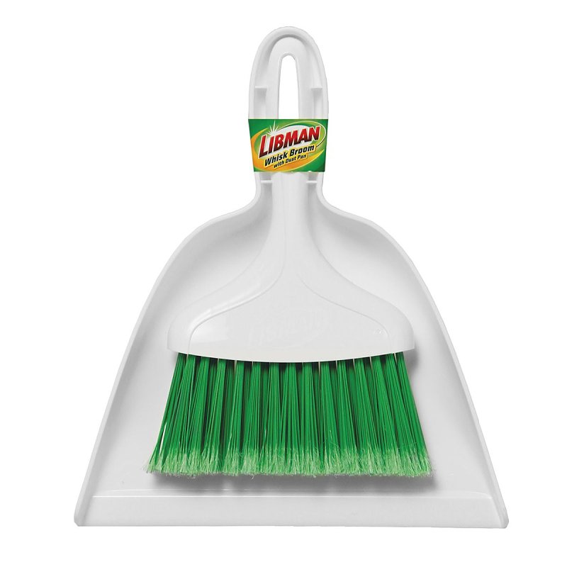 Libman 1031 Whisk Broom with Dustpan, Polypropylene Bristle, 11 in OAL, Plastic Handle