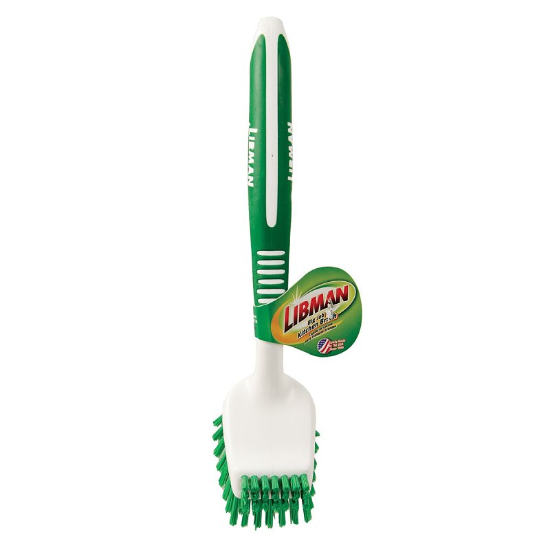 Libman 1042 Big Job Kitchen Brush, 7/8 in L Trim, 3 in W Brush, Polymer Bristle, 10-1/2 in L, Polypropylene Handle