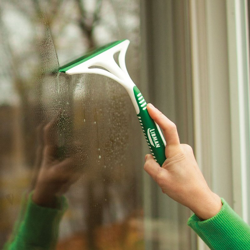 Libman 1070 Window Squeegee, 8 in Blade, Rubber Blade, 8.88 in OAL, Green/White