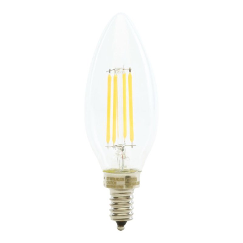 Feit Electric BPCTC40/827/LED/2 LED Lamp, 300 Lumens, 3.8 W, Torpedo Tip Lamp, 40 W Equivalent, E12 Lamp Base
