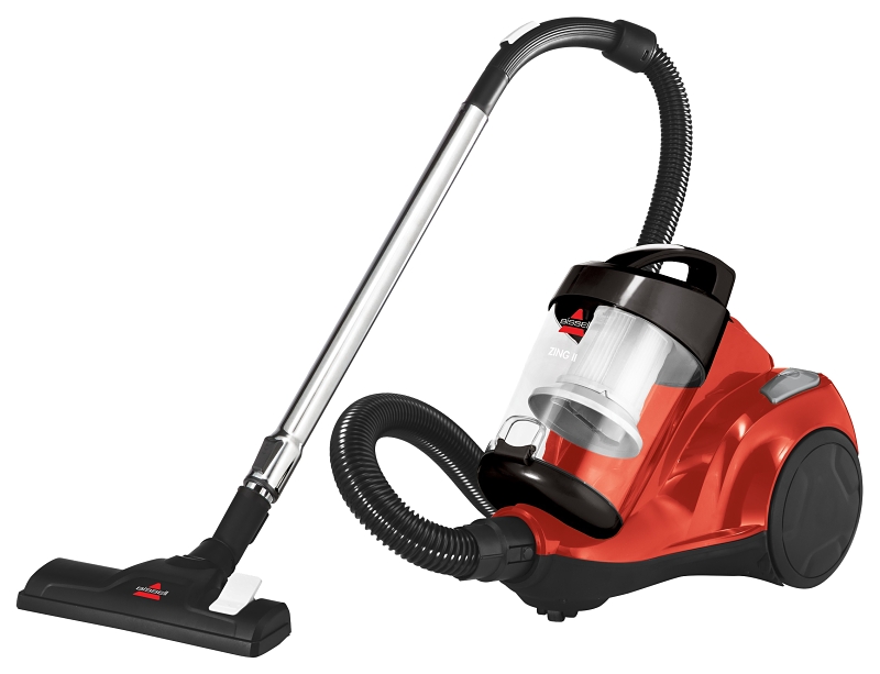 Bissell Zing II 2156C Bagless Canister Vacuum, 2 L Vacuum, 3-Stage Filter, 15 ft L Cord, Black/Silver