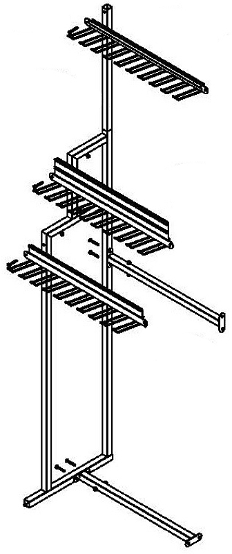 Loxcreen FAWING1824 Display Rack, Aluminum/Wood, 48 in W x 24 in D x 76 in H Dimensions