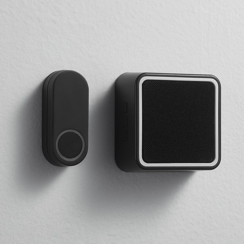 KIT CHIME BATTERY WRLSS BLACK