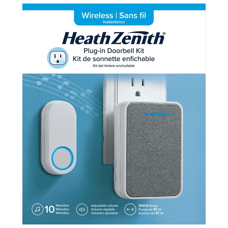 Heath Zenith 18000153 Doorbell Kit, Wireless, Gray/White