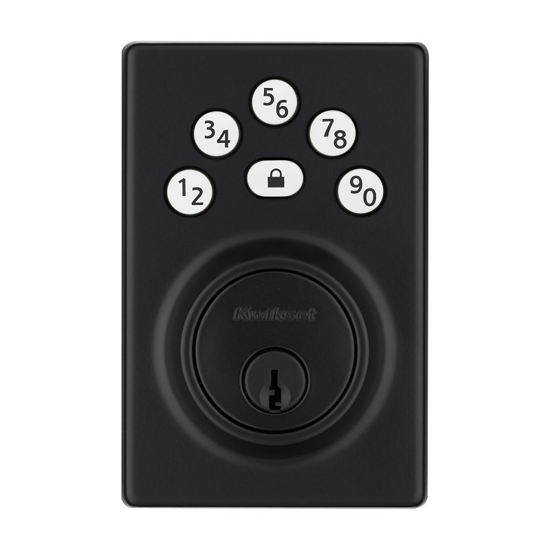 Kwikset Powerbolt 240 992400-005 Keypad Electronic Lock, 3 Grade, Zinc, Matte Black, KW1 Keyway