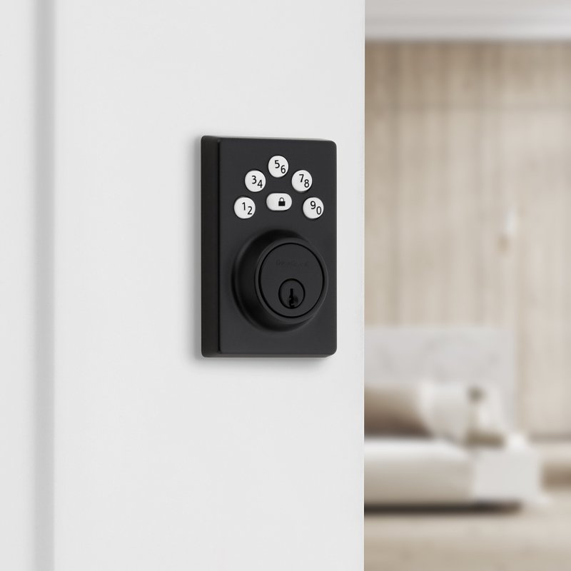 Kwikset Powerbolt 240 992400-005 Keypad Electronic Lock, 3 Grade, Zinc, Matte Black, KW1 Keyway
