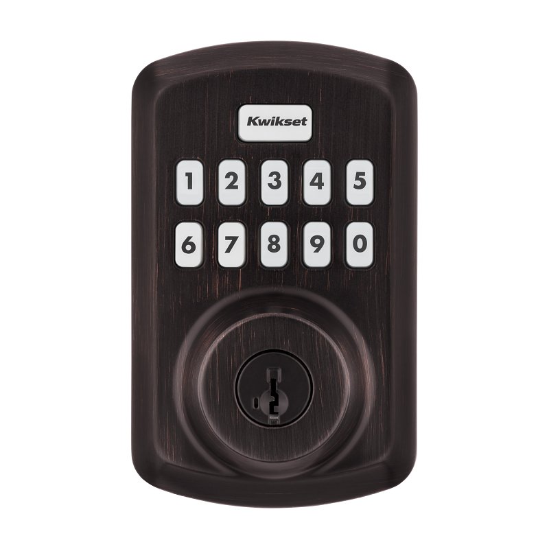 Kwikset Powerbolt 250 992500-003 Keypad Electronic Lock, 3 Grade, Zinc, Venetian Bronze, KW1 Keyway