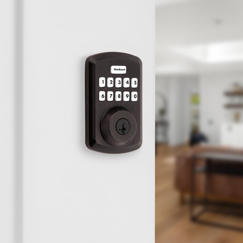Kwikset Powerbolt 250 992500-003 Keypad Electronic Lock, 3 Grade, Zinc, Venetian Bronze, KW1 Keyway
