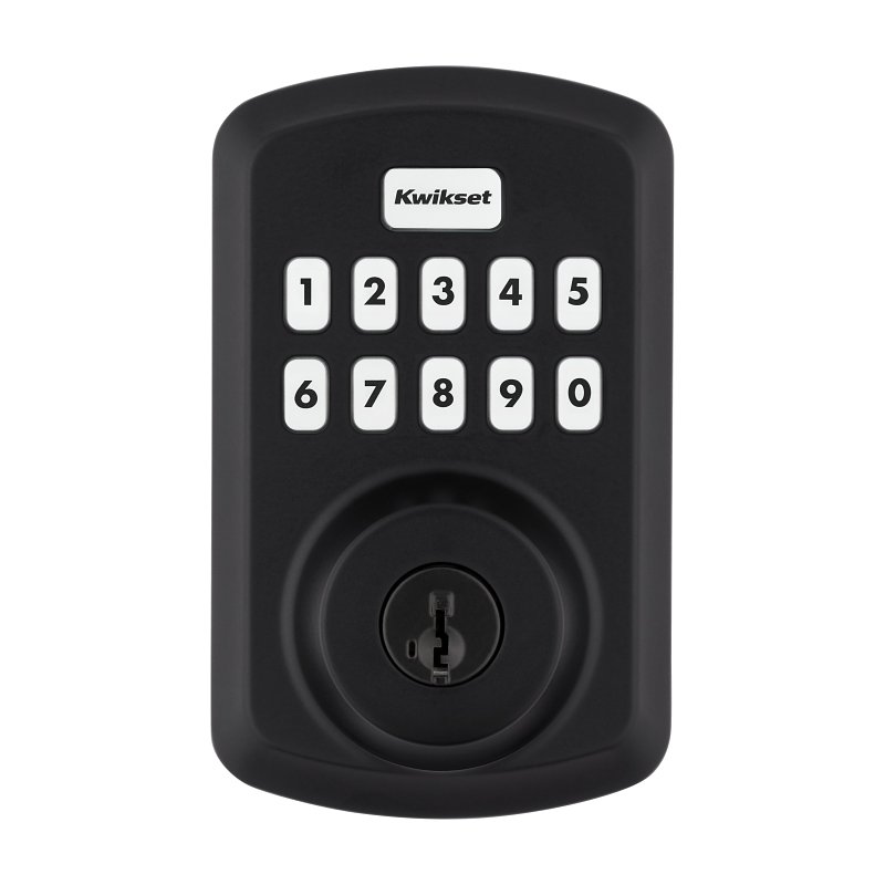 Kwikset Powerbolt 250 992500-004 Keypad Electronic Lock, 3 Grade, Zinc, Matte Black, KW1 Keyway