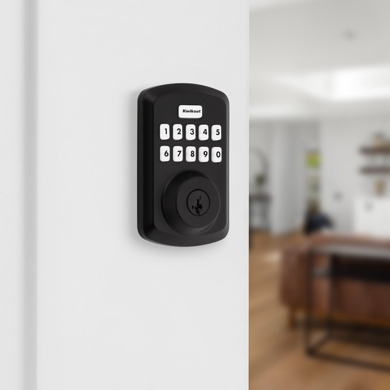 Kwikset Powerbolt 250 992500-004 Keypad Electronic Lock, 3 Grade, Zinc, Matte Black, KW1 Keyway